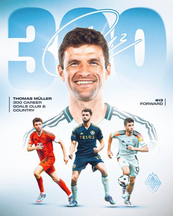 892场300球!穆勒点射破门收获生涯第300球,加盟温哥华5场5球 892场300球!穆勒点射破门收获生涯第300球,加盟温哥华5场5球